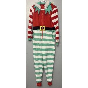 Adult-Weekend Editions Elf/Santa 1 Piece Jumpsuit Size Small.